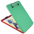 Office Jansan | Saunders 00580 0.5 in. Clip Capacity Holds 8.5 in. x 11 in. Sheets SlimMate Show2Know Safety Organizer - Red/Green image number 1