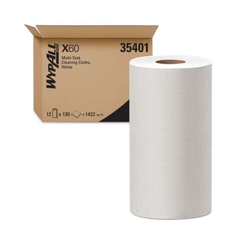 WypAll X60 9.8 in. x 13.4 in. Cloths - Small, White (130/Roll, 12 Rolls/Carton)