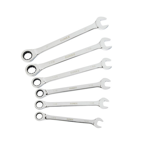 Socket Sets | Sunex 9937 6-Piece Super Jumbo Ratcheting Wrench Set image number 0