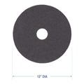 Sponges & Scrubbers | Boardwalk BWK4012BLA 12 in. Diameter Stripping Floor Pads - Black (5/Carton) image number 2