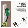 Office Electronics & Batteries | GoGreen Power GG-1662USBC 6 ft. Cord 450 Joules 6 AC Outlets/3 USB Ports Surge Protector with USB - White image number 2
