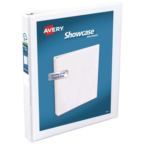 Office Jansan | Avery 19601 11 in. x 8.5 in. 3 Rings 1 in. Capacity Showcase Economy View Binders with Slant Rings - White image number 0