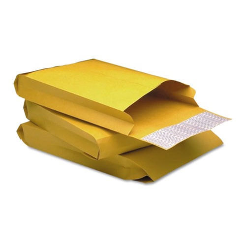  | Quality Park QUA93334 #10 1/2 Square Flap Redi-Strip Closure 9 in. x 12 in. Redi-Strip Kraft Expansion Envelope - Brown Kraft (25/Pack) image number 0