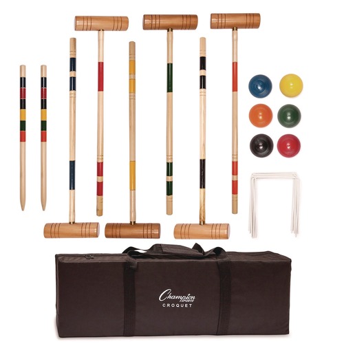 Toys | Champion Sports CRQSET Deluxe Croquet Tournament Set with Carry Bag (23/Set) image number 0