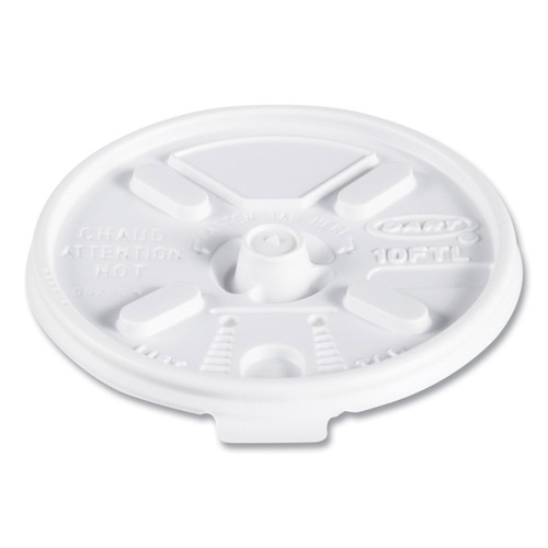 Just Launched | Dart 10FTL Lift N' Lock 10 oz. Plastic Hot Cup Lids - White (1000-Piece/Carton) image number 0