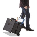 Office Jansan | Universal UNV14110 18-1/4 in. x 15 in. x 18-1/4 in. to 39-3/8 in. Collapsible Mobile Storage Crate - Black image number 6