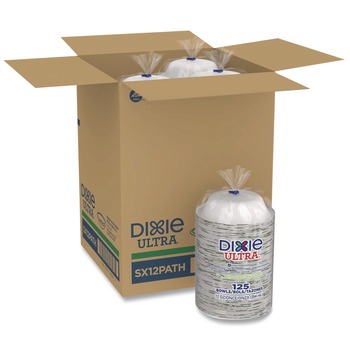 Dixie SX12PATH Pathways 12 oz. Heavyweight Paper Bowls - Green/Burgundy (1000/Carton)