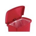 Trash & Waste Bins | Rubbermaid Commercial 1883564 Streamline 8-Gallon Front Step Style Resin Step-On Container - Red image number 3