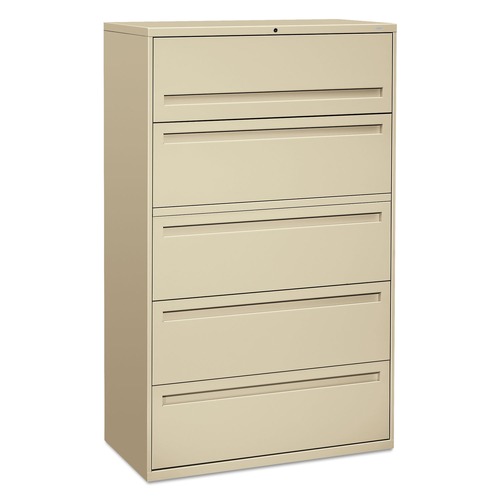 Office Carts & Stands | HON H795.L.L Brigade 700 Series 42 in. x 18 in. x 64.25 in. Lateral File with 4 Legal/Letter-Size Drawers - Putty image number 0