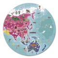 Office & Office Supplies | Janod J02655 Ages 7 Years and Up Round Double-Sided Planet Suitcase Cardboard Puzzle - Blue image number 2