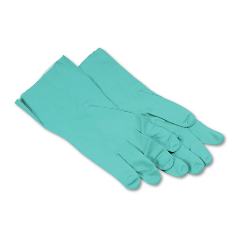 Disposable Gloves | Boardwalk BWK183XL Nitrile Flock-Lined Gloves - X-Large, Green (1-Dozen) image number 0