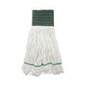 Cleaning Cloths | Boardwalk BWKSP200M14DZ Loop End Rayon Mop Head, Rayon, Medium, 14 Oz, White, Dozen image number 1