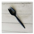 Food Service | Boardwalk BWKSPORKBLPP Mediumweight Polypropylene Spork Cutlery - Black (1000/Carton) image number 4