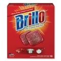 Cleaning Tools | Brillo 23318 2.5 in. x 3 in. Steel Wool Soap Pads - Gray/Pink (12/Carton) image number 4