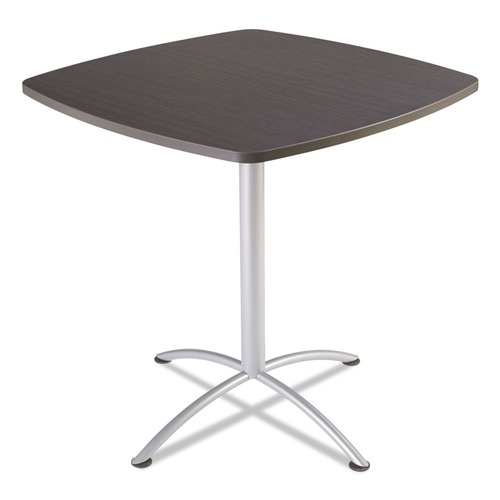  | Iceberg 69764 42 in. x 42 in. x 42 in. iLand Bistro-Height Square Table with Contoured Edges - Gray Walnut Top/Silver Base image number 0
