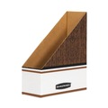 Office Jansan | Bankers Box 07223 4 in. x 9 in. x 11.5 in. Corrugated Cardboard Magazine File - Wood Grain (12/Carton) image number 0