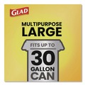 Cleaning & Janitorial Supplies | Glad 78966 30 in. x 33 in. 1.05 mil 30 Gallon Three-Ply Drawstring Trash Bags - Black/Large (28/Box) image number 7