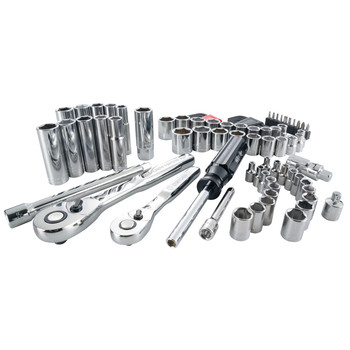 Craftsman 1/4 in. and 3/8 in. Standard SAE and Metric Combination Polished Chrome Mechanics Tool Set (83-Piece)