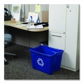 Trash & Waste Bins | Rubbermaid Commercial FG571473BLUE 14 Gallon Polyethylene Stacking Recycle Bin - Blue image number 4
