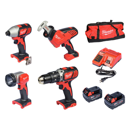 Combo Kits | Milwaukee 2695-24 M18 18V Lithium-Ion 4-Tool Combo Kit image number 0