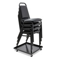 Office Jansan | Alera ALESCCART 320 lbs. Capacity 22.44 in. x 22.44 in. x 3.93 in. Metal Stacking Chair Dolly - Black image number 3