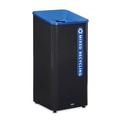 Trash & Waste Bins | Rubbermaid Commercial 2078980 Sustain 23 gal Metal/Plastic Decorative Refuse with Recycling Lid - Black/Blue image number 0
