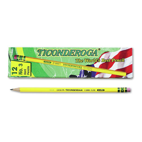 Pencils | Ticonderoga X13883 H (No. 3) Pencils - Black Lead/Yellow Barrel (1-Dozen) image number 0