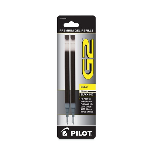 Pens | Pilot PIL77289 Bold Conical Tip Refill for Pilot G2 Gel Ink Pens - Black Ink (2/Pack) image number 0