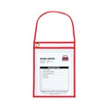 Office Jansan | C-Line 41924 Super Heavy-Duty Top Load 9 in. x 12 in. Insert Stitched Shop Ticket Holders with 22 in. Hang Strap - Clear Front, Red Border (15/Box) image number 1