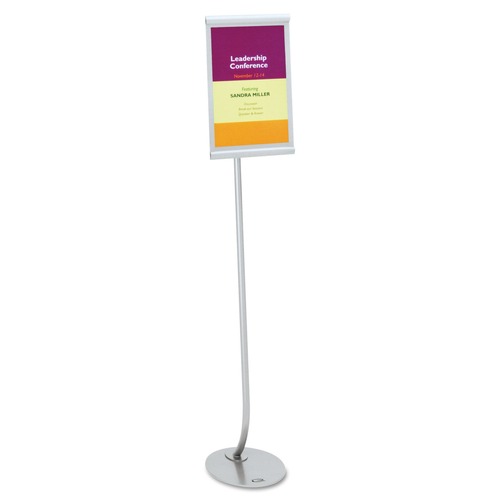 Office Jansan | Quartet 7922 Aluminum Frame 11 in. x 17 in. Designer Sign Stand - Silver image number 0