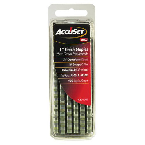 Staples | SENCO A801009 18-Gauge 1/4 in. x 1 in. Electro-Galvanized Finish Staples (900-Pack) image number 0