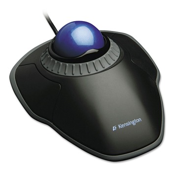 Kensington USB 2.0 Left/Right Hand Orbit Trackball with Scroll Ring - Black/Blue
