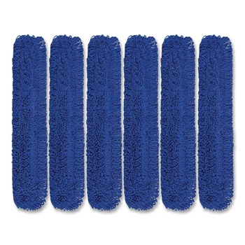 Gritt Commercial GRI182486PK 48 in. x 5 in. Microfiber Looped Dust Mop Pad Head - Blue (6/Carton)