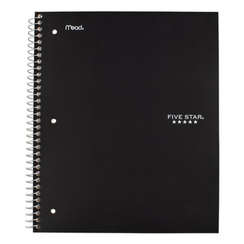 NOTEBOOKS AND PADS | Five Star 06208 200 Sheet 5 Subject 8 Pocket 8.5 in. x 11 in. Medium/College Rule Wirebound Notebook - Randomly Assorted Covers