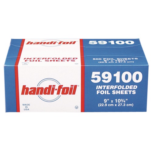 Food Trays, Containers, and Lids | Handi-Foil HFA 59100 9 in. x 10.75 in. 55 Gauge Interfolded Foil Sheets (3000/Carton) image number 0