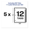 Office Jansan | Avery 11429 Index Maker 11 in. x 8.5 in. 12-Tab Print and Apply Clear Label Dividers - White/White Tabs (5/Pack) image number 4
