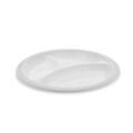 Bowls and Plates | Pactiv Corp. MIC10Y Meadoware 10.25 in. Round 3 Compartment Plates - White (500/Carton) image number 1