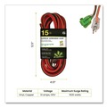 Office Electronics & Batteries | GoGreen Power GG-13715 16 AWG Extension Cord Lighted End, 15 ft, 13 A, Orange image number 1