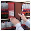 File Folders | Smead 29860 2 in. Expansion 2 Divider Legal Size 6 SafeSHIELD Fasteners End Tab Pressboard Classification Folders - Red (10/Box) image number 4