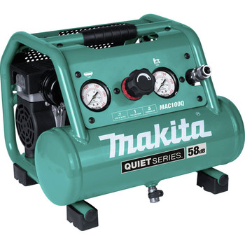 Makita MAC100Q Quiet Series 1/2 HP 1 Gallon Oil-Free Hand Carry Air Compressor