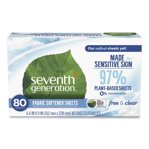 Cleaning & Janitorial Supplies | Seventh Generation 10732913449306 Natural Fabric Softener Sheets - Unscented image number 0