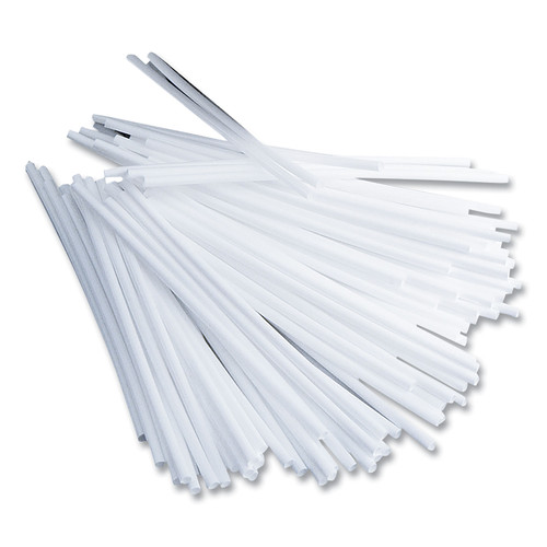 Office Jansan | Office Snax STR5 5 in. Plastic Stir Sticks - White (1000/Box) image number 0