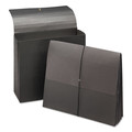 File Folders | Smead 71119 5.25 in. Expansion Letter Size 1 Section Elastic Cord Closure Extra-Wide Expanding Wallets - Black (10/Box) image number 1