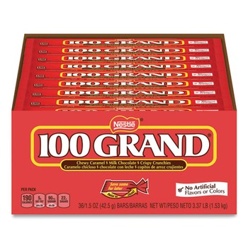 100 GRAND 1.5 oz. Chocolate Candy Bars - Full Size (36/Carton)