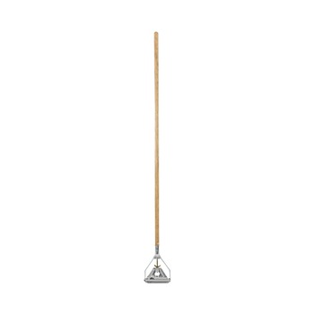 Boardwalk BWK601 Quick Change 7/8 in. x 54 in. Metal Mop Head with Wooden Handle - Natural