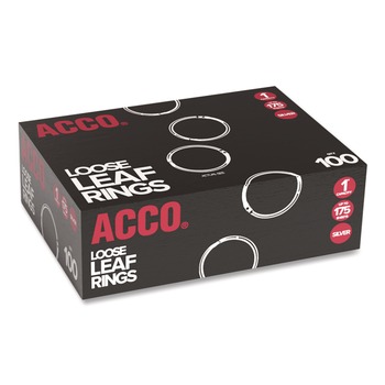 ACCO 1 in. Diameter Metal Book Rings (100/Box)