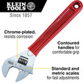 Klein Tools D507-10 10 in. Extra Capacity Adjustable Wrench - Transparent Red Handle image number 2