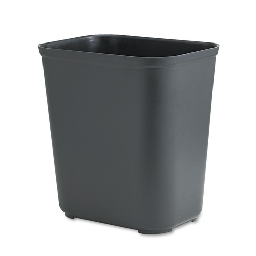 Trash & Waste Bins | Rubbermaid Commercial FG254300BLA 7 gal. Fiberglass Wastebasket - Black image number 0