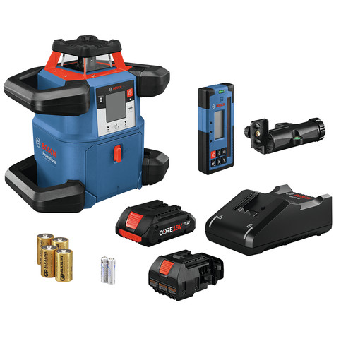 Rotary Lasers | Bosch GRL4000-80CH 18V REVOLVE4000 Lithium-Ion Cordless Self-Leveling Horizontal Rotary Laser Kit (4 Ah) image number 0