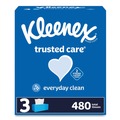 Paper Towels and Napkins | Kleenex 54303 Trusted Care 2-Ply Facial Tissue - White (12/Carton) image number 3